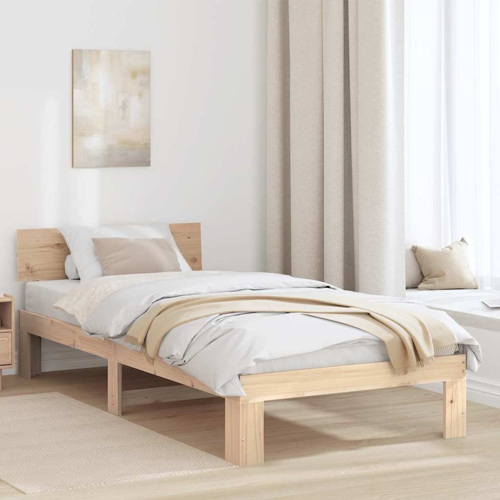 Krevetna konstrukcija Prirodna 80 x 200 cm Čvrsto borovo drvo
