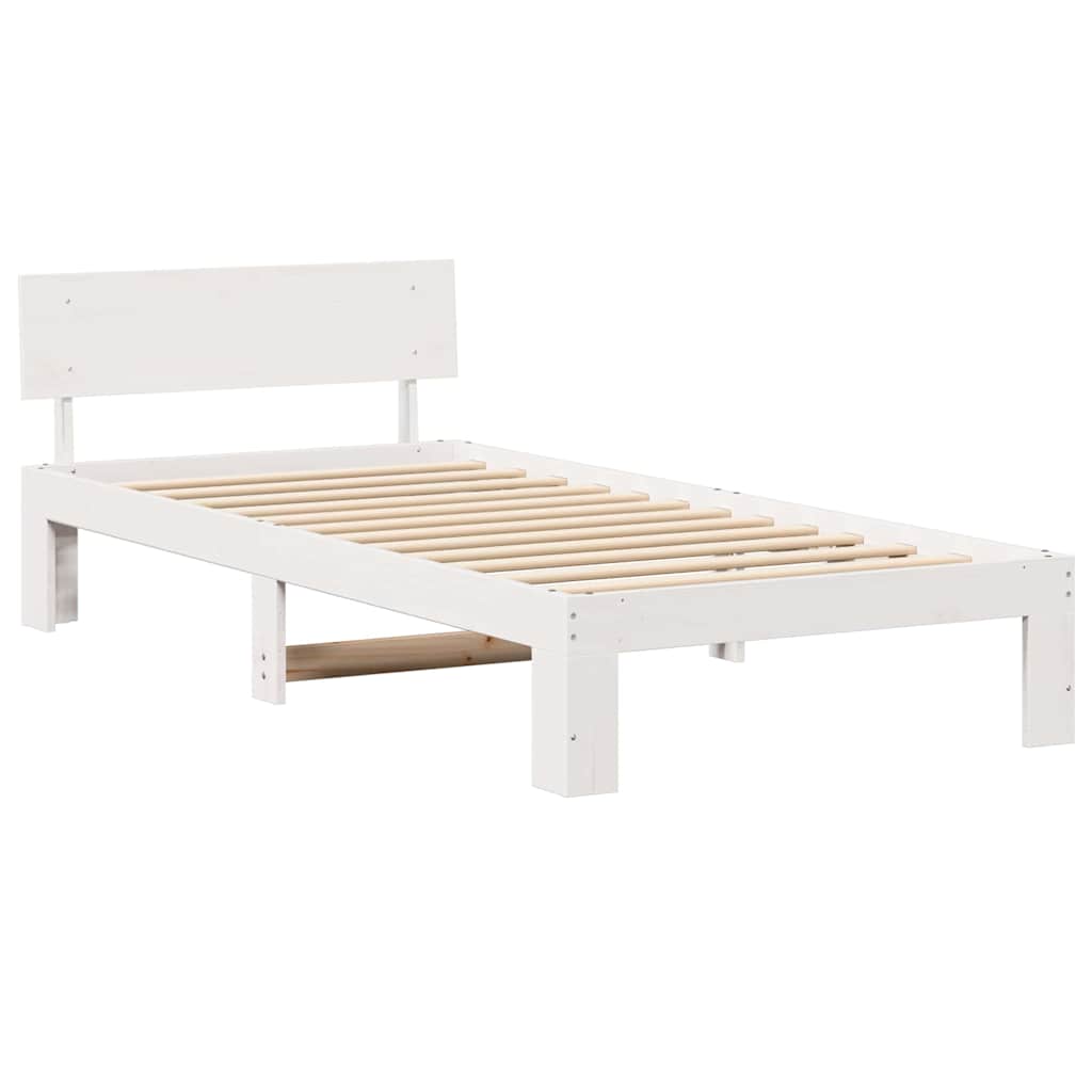 Krevetna konstrukcija Bijelo 80 x 200 cm Čvrsto borovo drvo