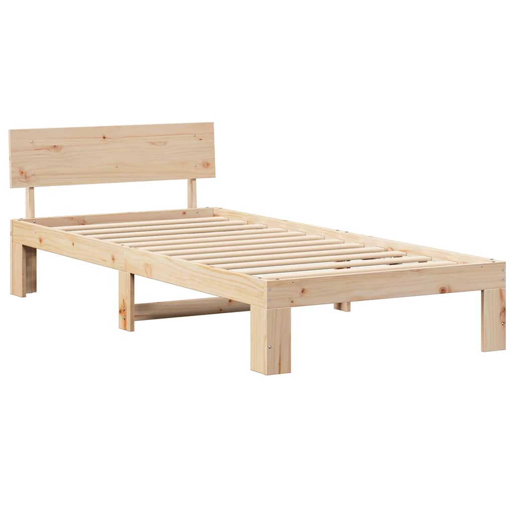 Krevetna konstrukcija Prirodna 90 x 190 cm Čvrsto borovo drvo
