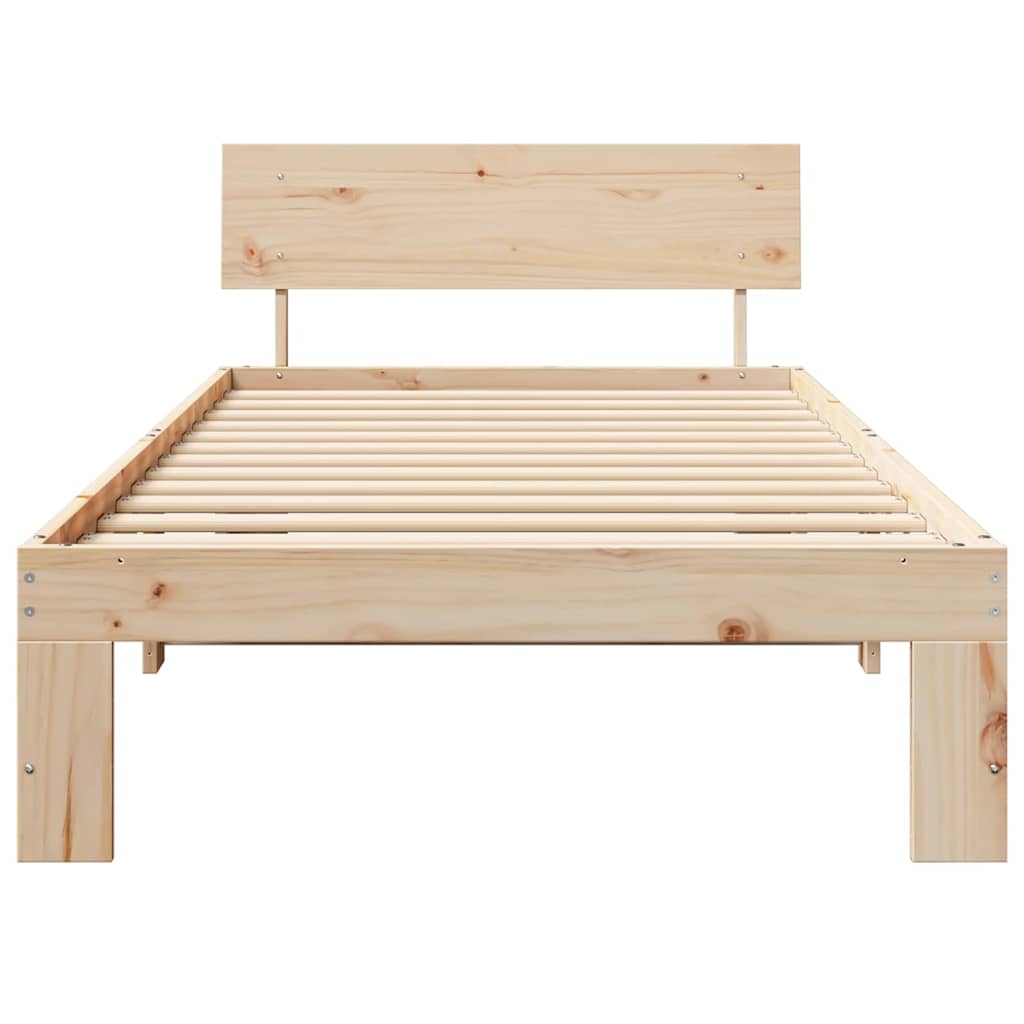 Krevetna konstrukcija Prirodna 90 x 190 cm Čvrsto borovo drvo