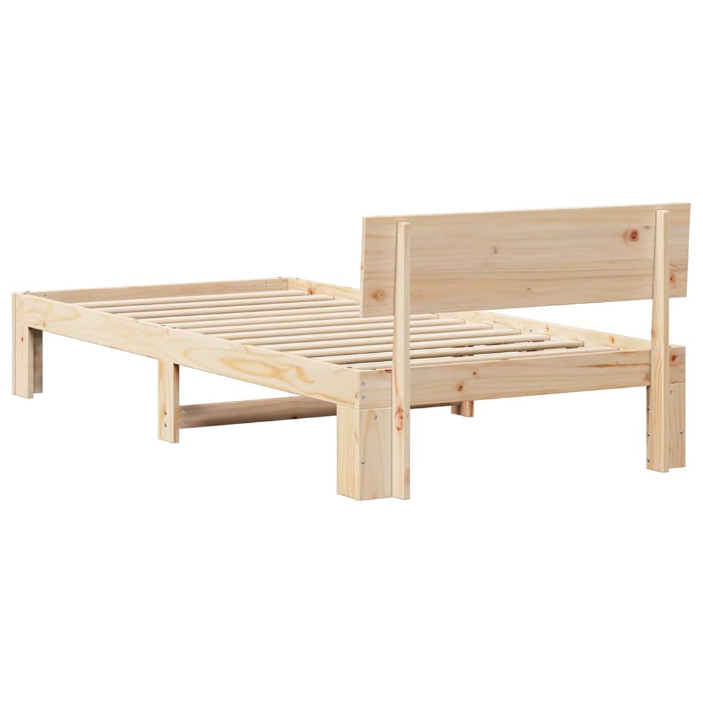 Krevetna konstrukcija Prirodna 75 x 190 cm Čvrsto borovo drvo
