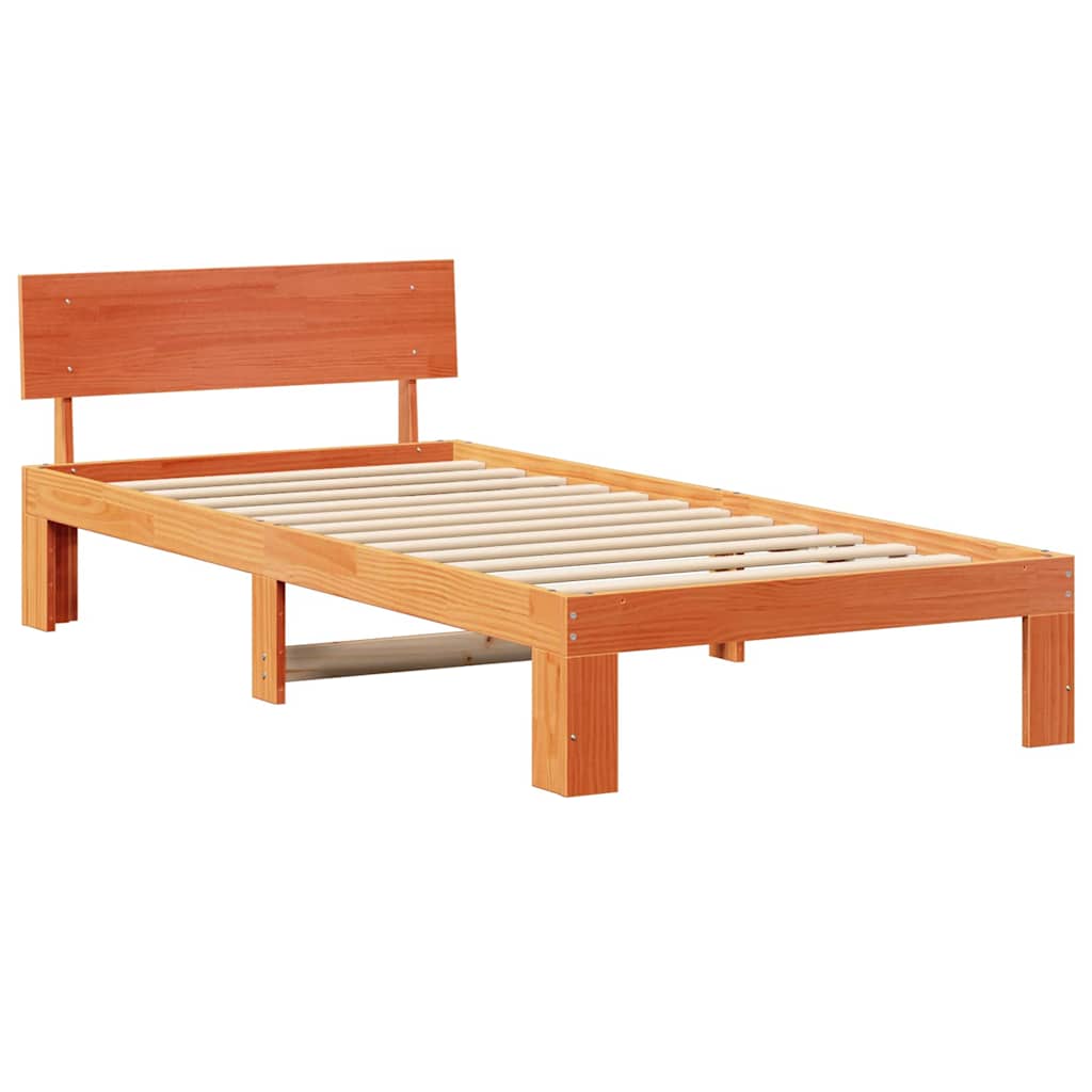 Krevetna konstrukcija s uzglavljem Vosak smeđa 75 x 190 cm