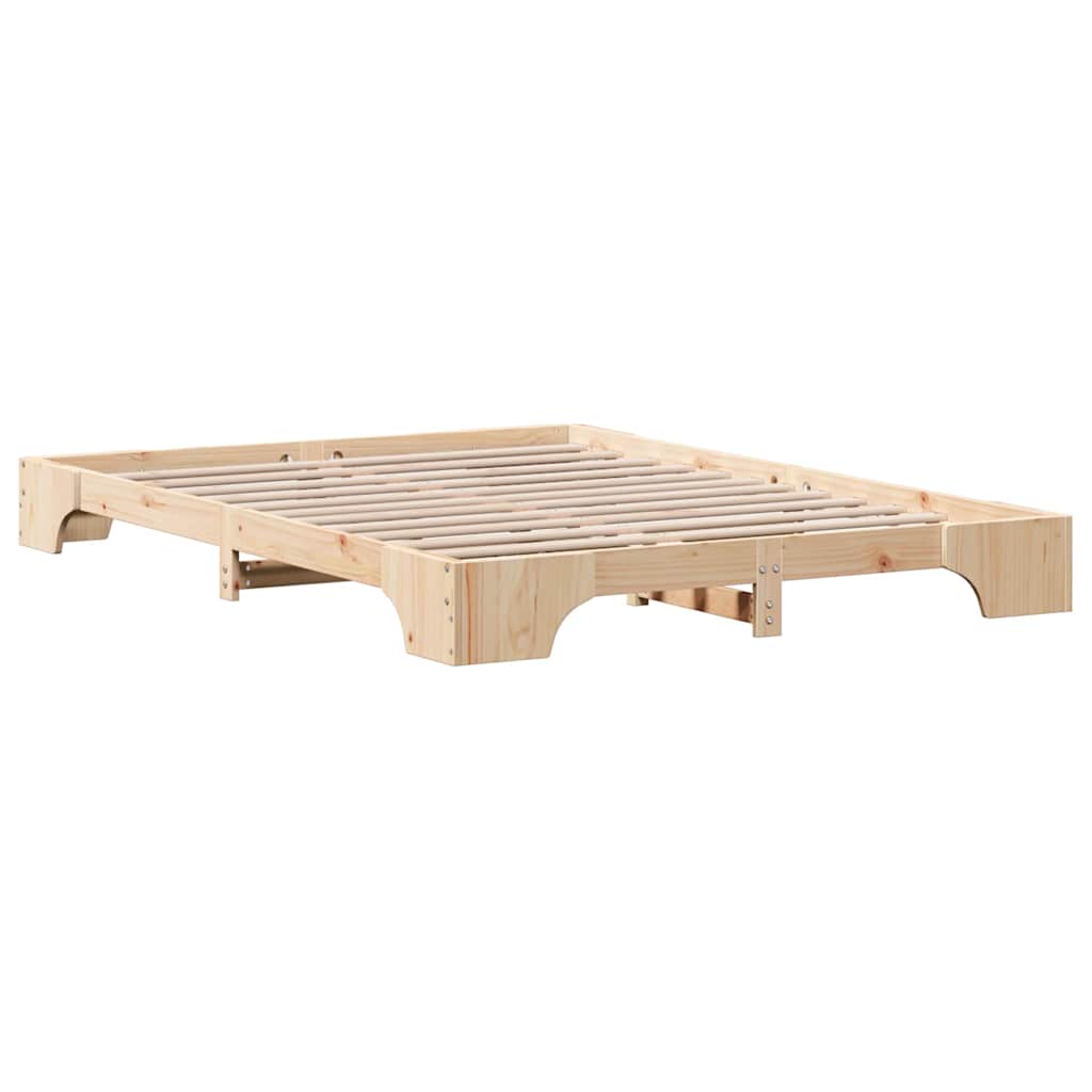 Krevetna konstrukcija Prirodna 150 x 200 cm Čvrsto borovo drvo