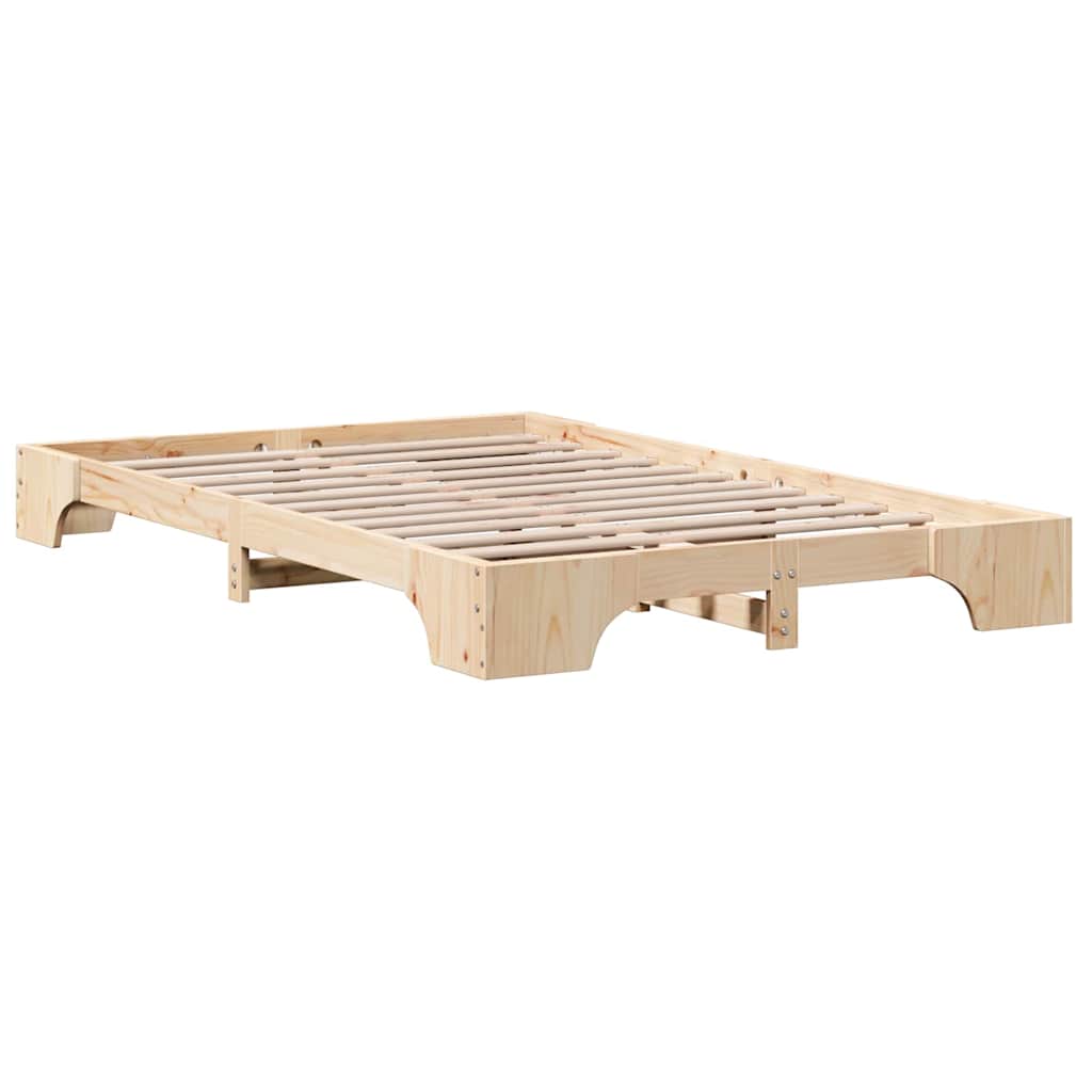 Krevetna konstrukcija Prirodna 140 x 190 cm Čvrsto borovo drvo