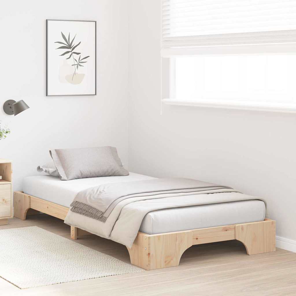 Krevetna konstrukcija Prirodna 100 x 200 cm Čvrsto borovo drvo
