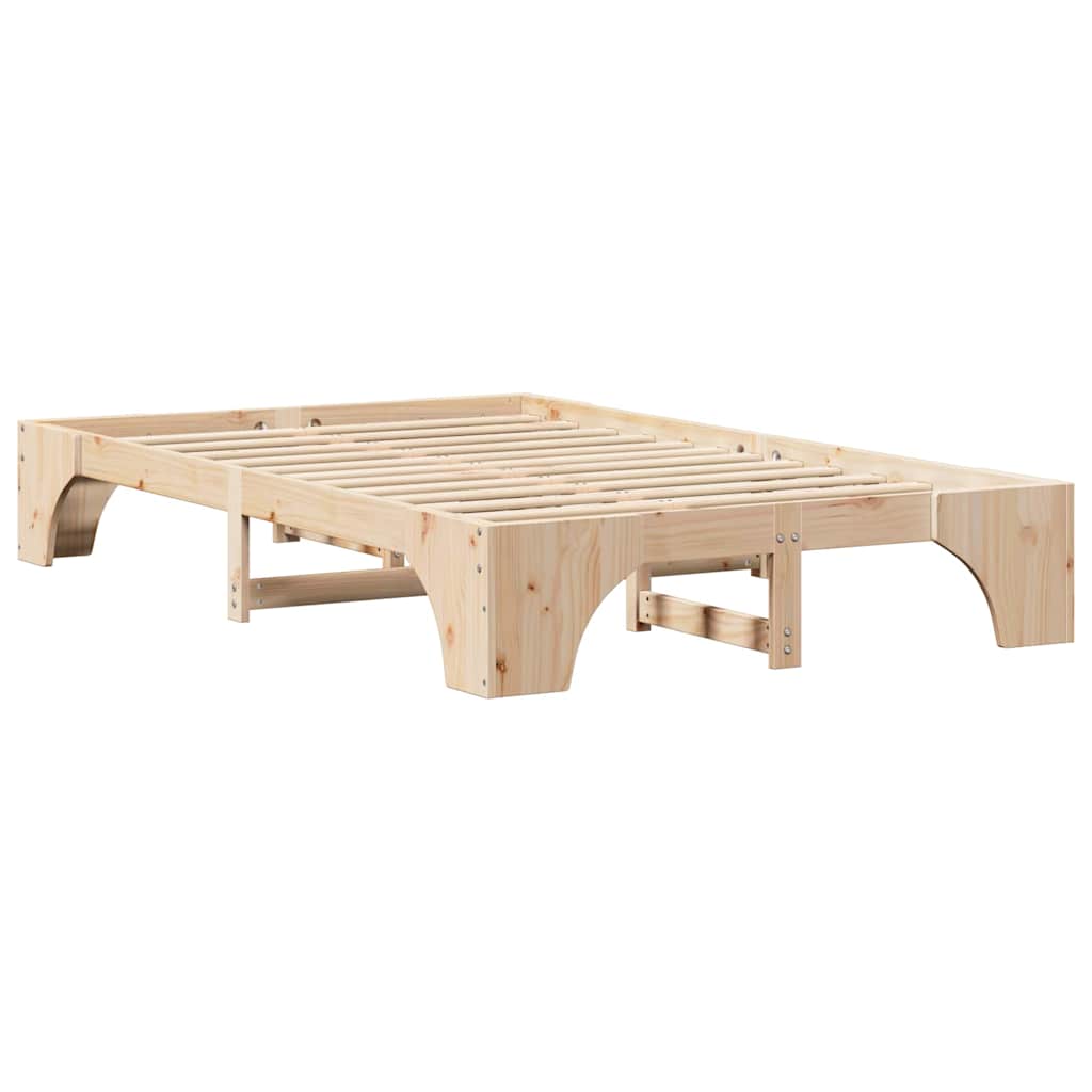 Krevetna konstrukcija Prirodna 140 x 190 cm Čvrsto borovo drvo