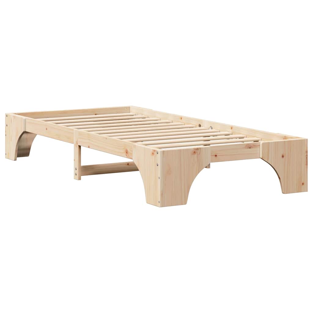 Krevetna konstrukcija Prirodna 90 x 200 cm Čvrsto borovo drvo
