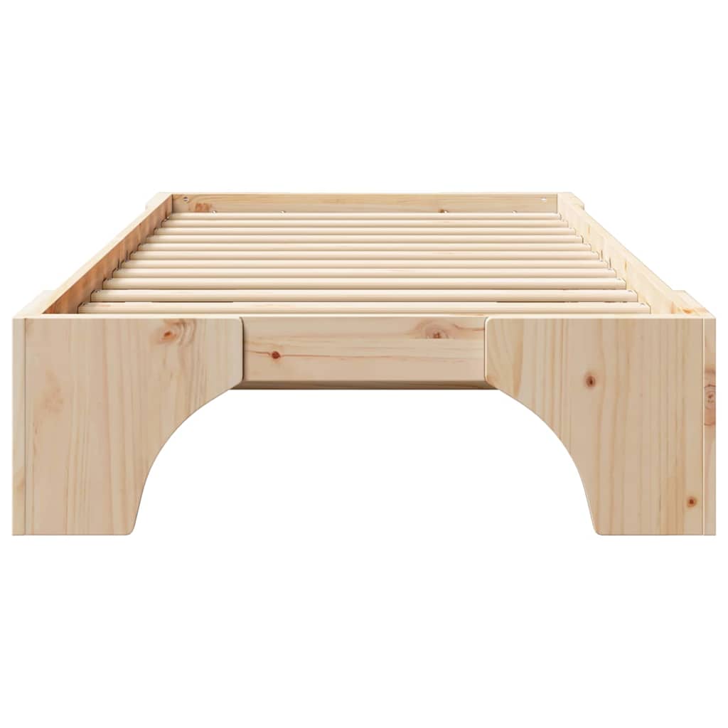 Krevetna konstrukcija Prirodna 90 x 200 cm Čvrsto borovo drvo
