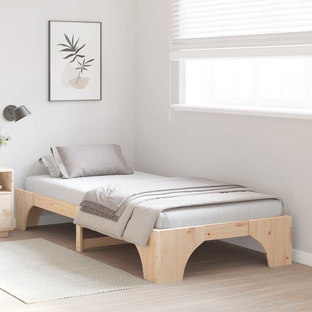 Krevetna konstrukcija Prirodna 75 x 190 cm Čvrsto borovo drvo