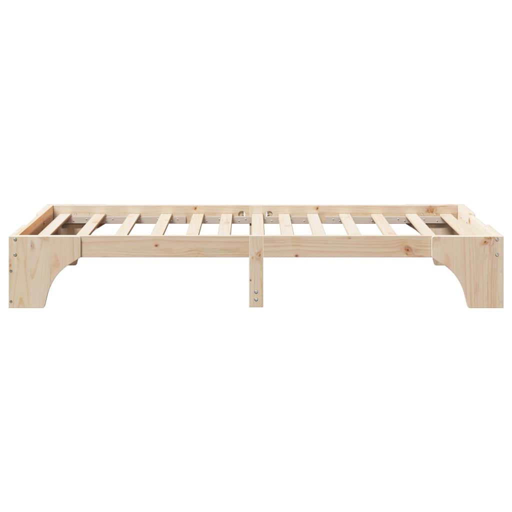 Krevetna konstrukcija Prirodna 75 x 190 cm Čvrsto borovo drvo