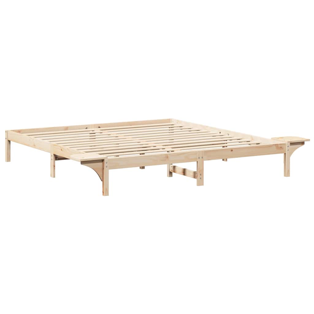 Krevetna konstrukcija Prirodna 200 x 200 cm Čvrsto borovo drvo