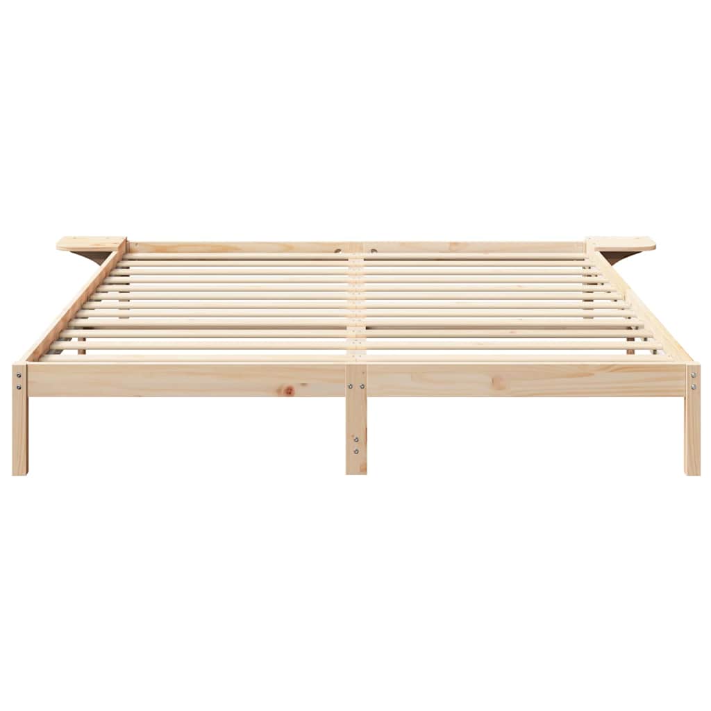 Krevetna konstrukcija Prirodna 200 x 200 cm Čvrsto borovo drvo