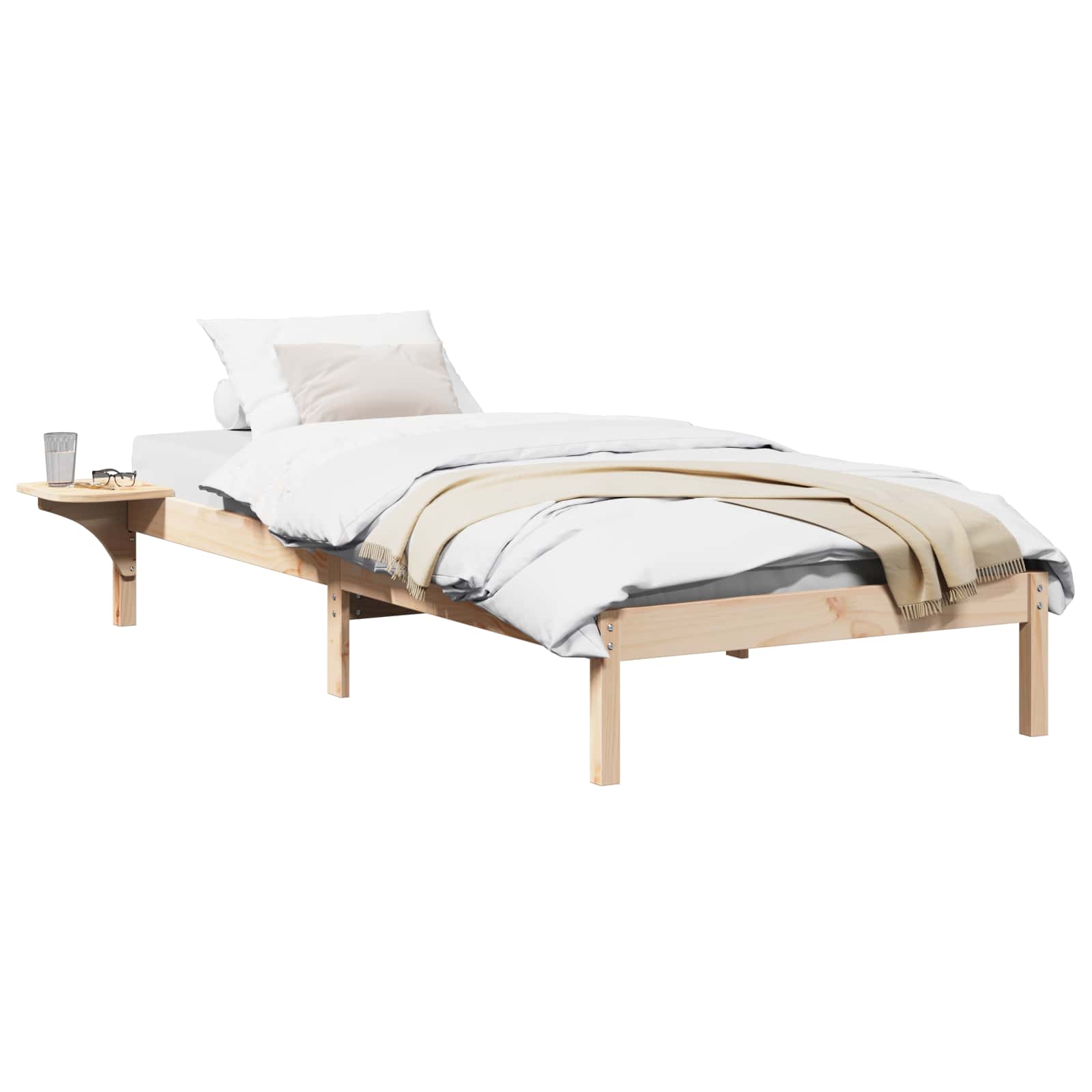 Krevetna konstrukcija Prirodna 80 x 200 cm Čvrsto borovo drvo