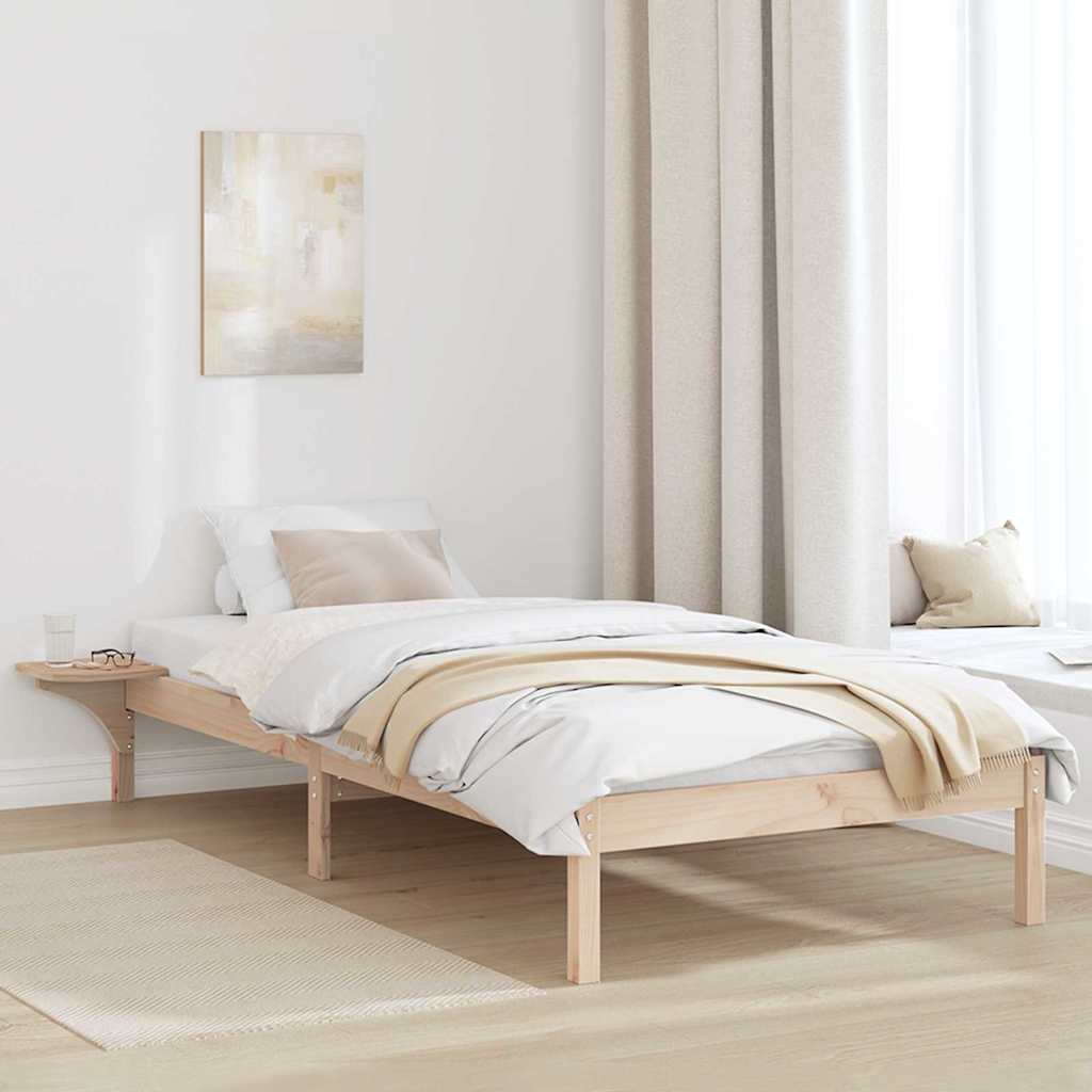 Krevetna konstrukcija Prirodna 75 x 190 cm Čvrsto borovo drvo