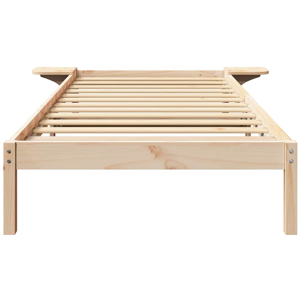 Krevetna konstrukcija Prirodna 75 x 190 cm Čvrsto borovo drvo