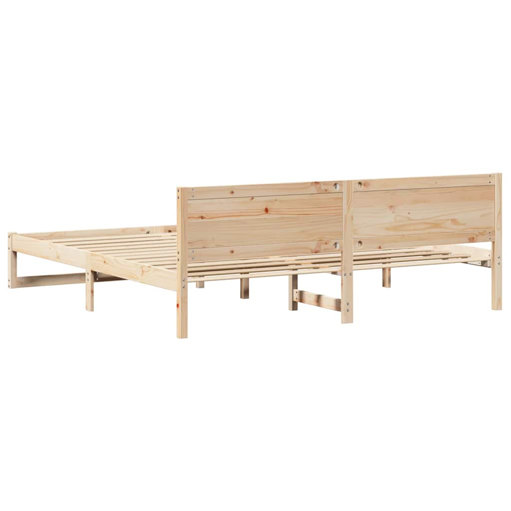Krevetna konstrukcija Prirodna 200 x 200 cm Čvrsto borovo drvo