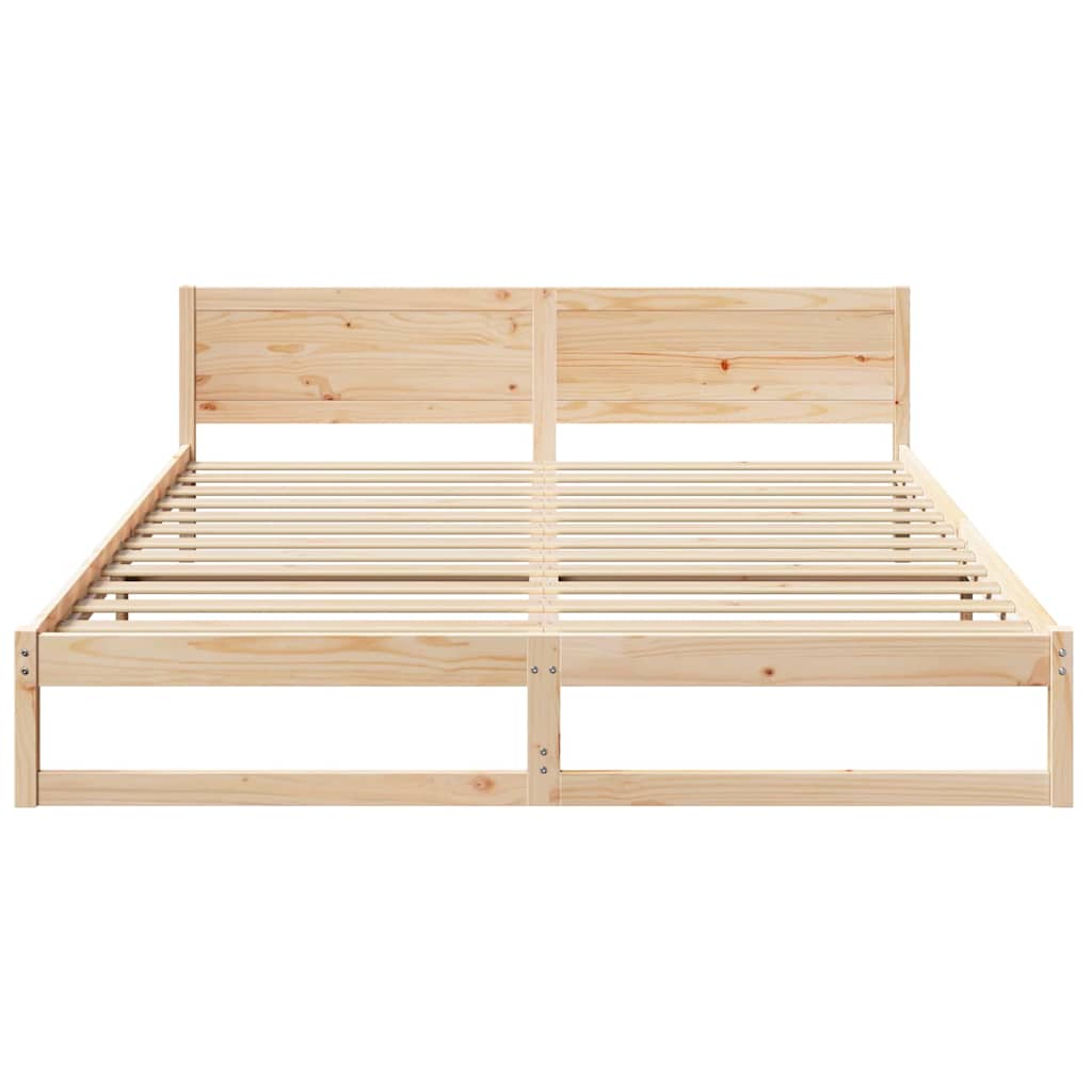 Krevetna konstrukcija Prirodna 200 x 200 cm Čvrsto borovo drvo