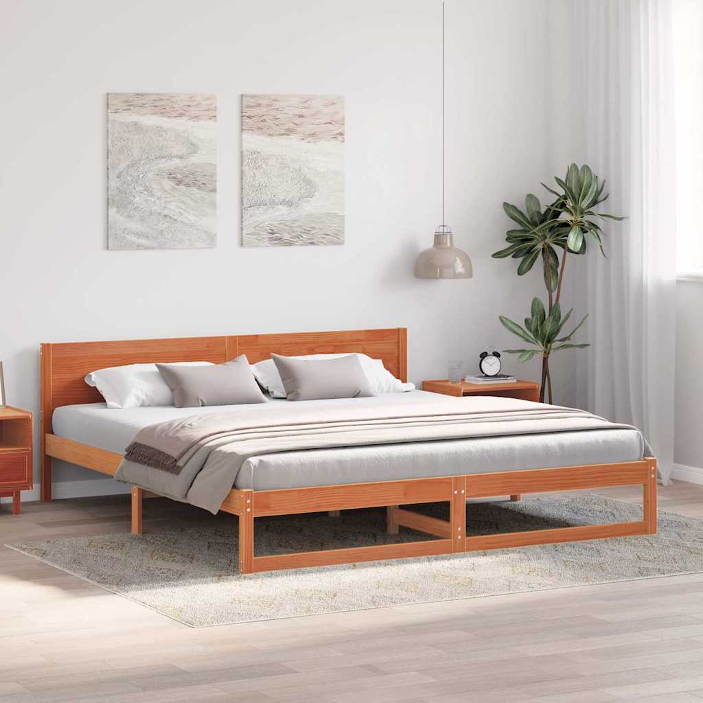 Krevetna konstrukcija s uzglavljem Vosak smeđa 200 x 200 cm