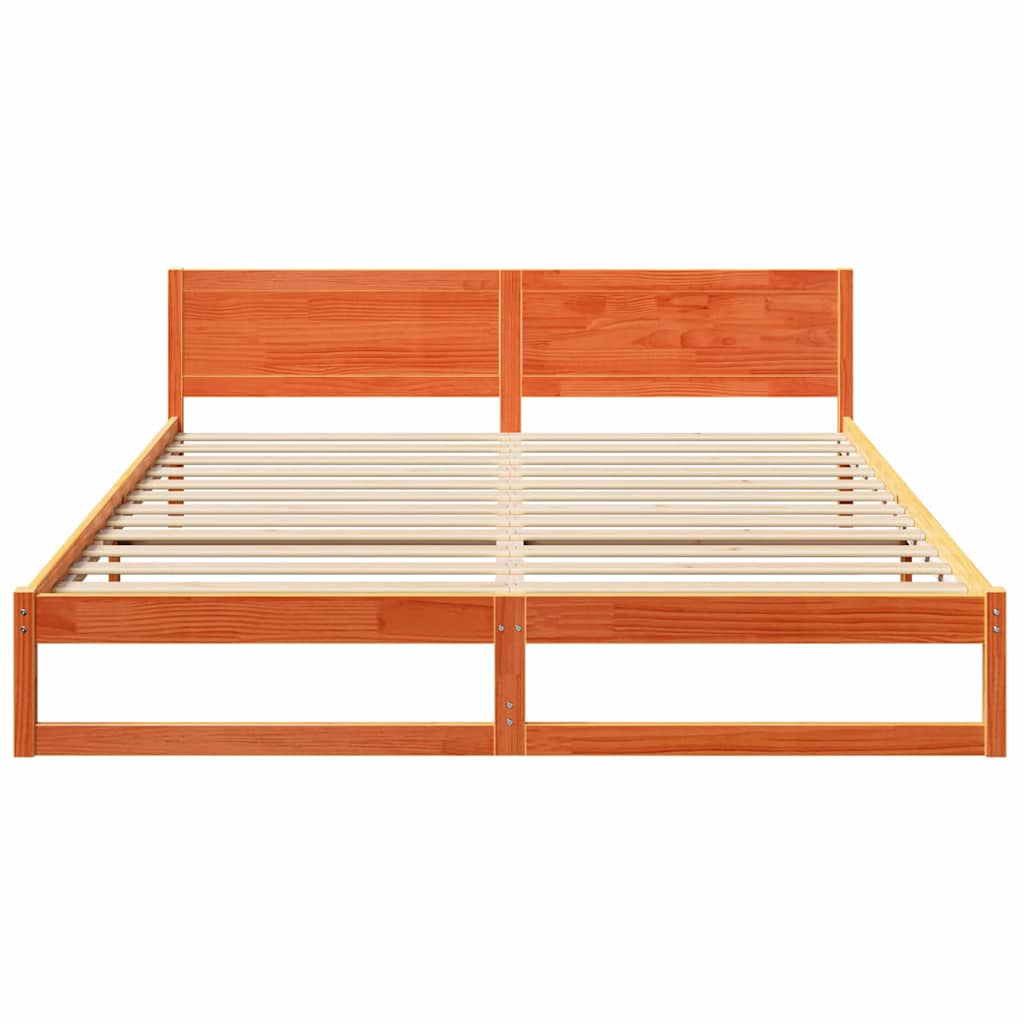 Krevetna konstrukcija s uzglavljem Vosak smeđa 200 x 200 cm