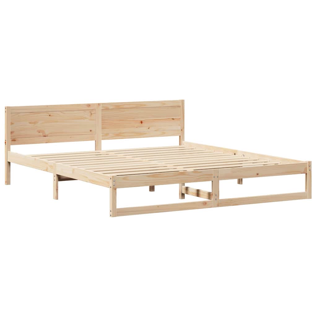 Krevetna konstrukcija Prirodna 180 x 200 cm Čvrsto borovo drvo