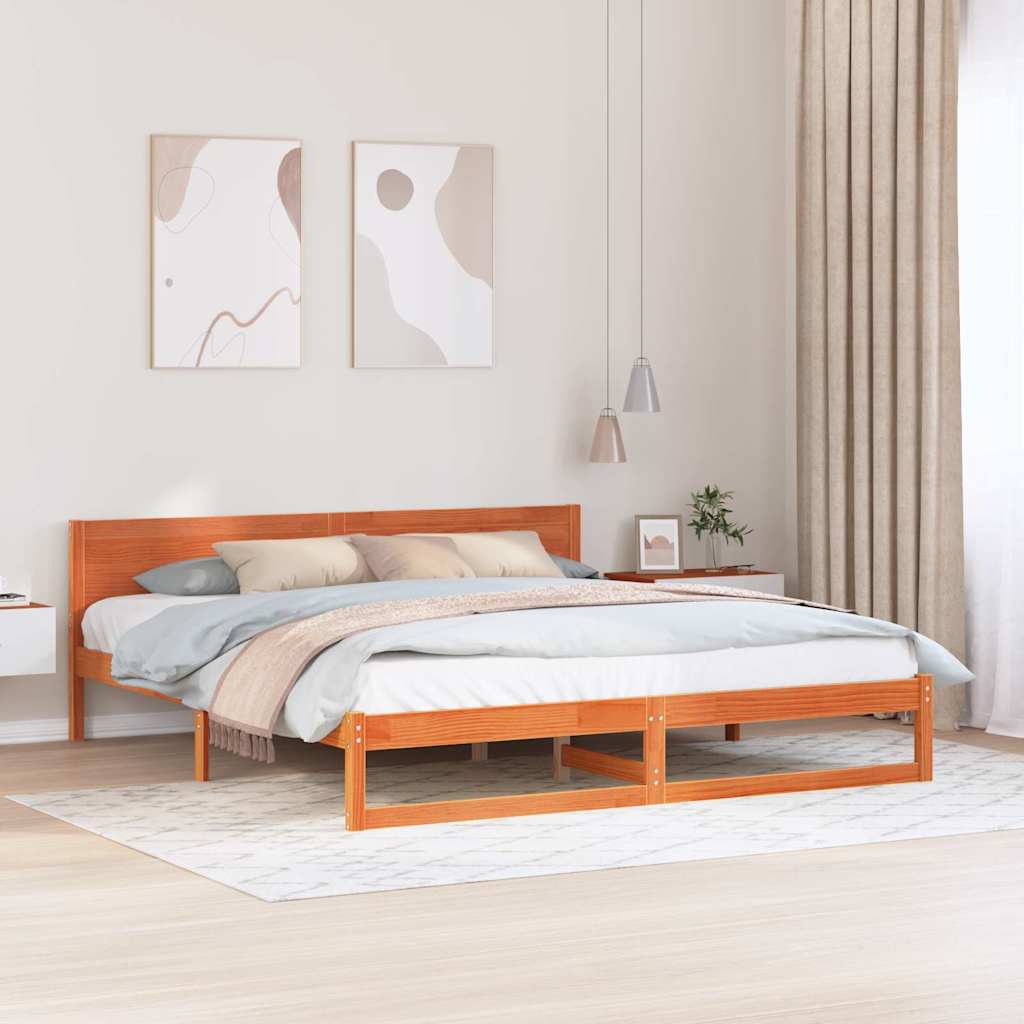 Krevetna konstrukcija s uzglavljem Vosak smeđa 180 x 200 cm