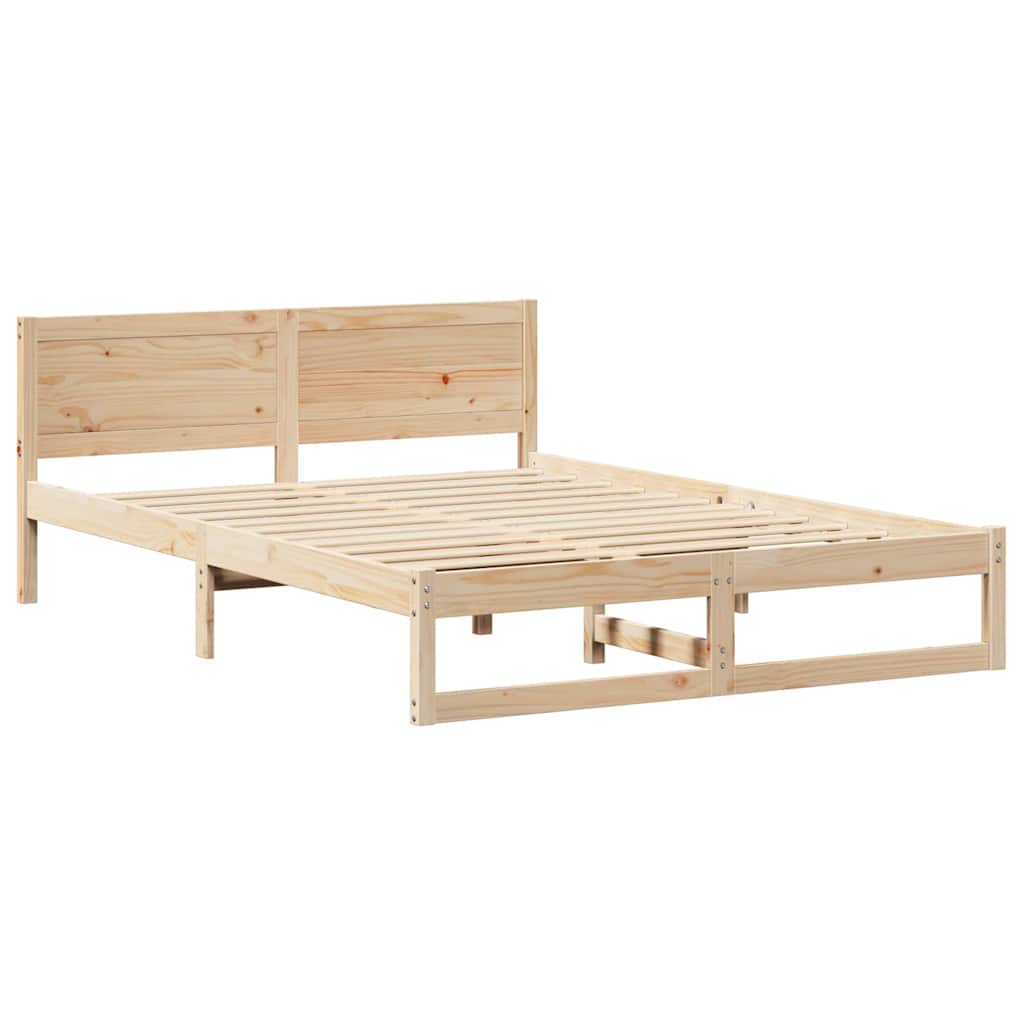 Krevetna konstrukcija Prirodna 150 x 200 cm Čvrsto borovo drvo