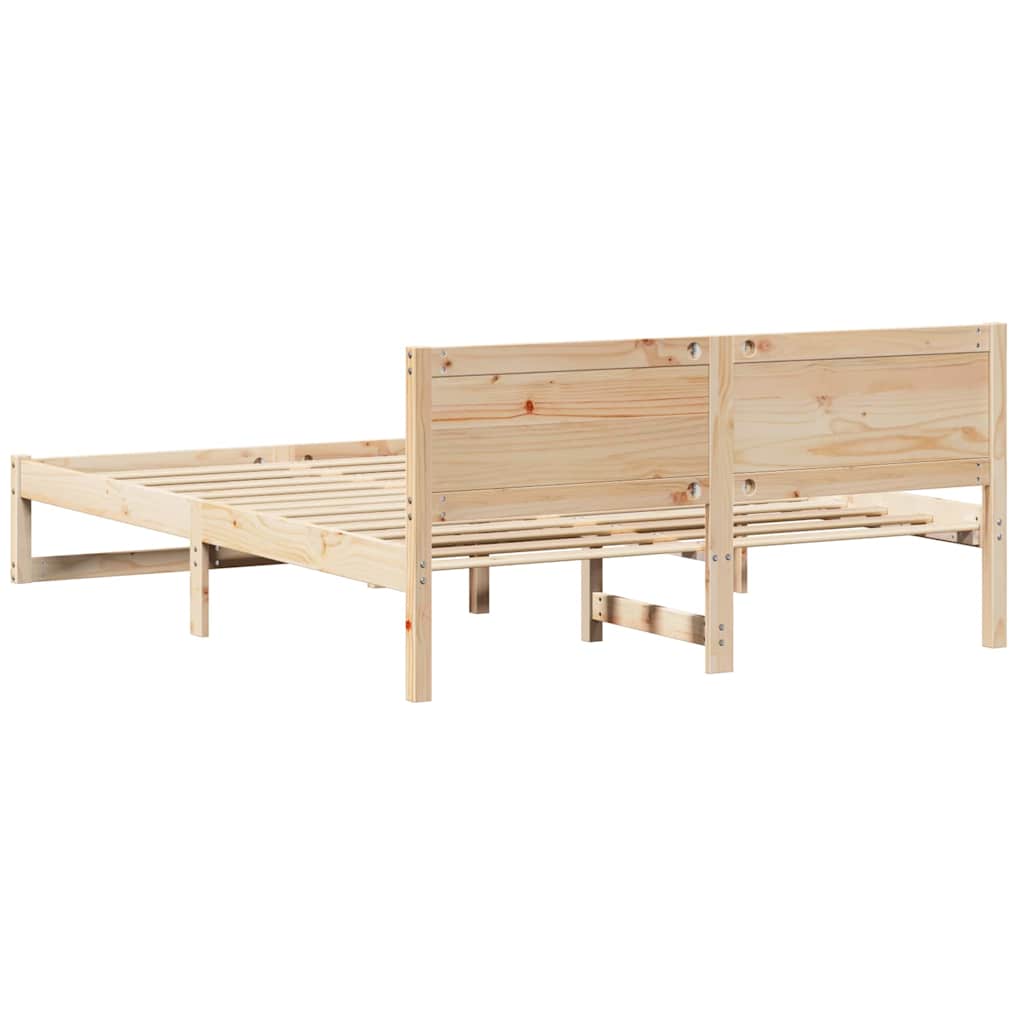 Krevetna konstrukcija Prirodna 150 x 200 cm Čvrsto borovo drvo