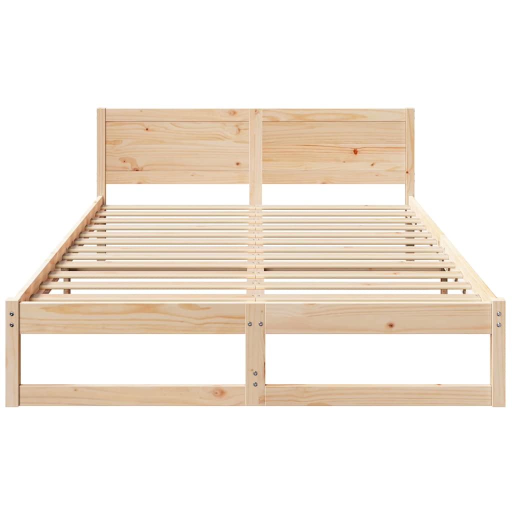 Krevetna konstrukcija Prirodna 150 x 200 cm Čvrsto borovo drvo