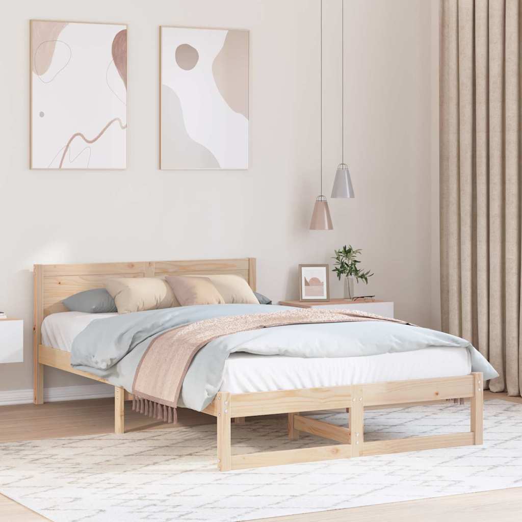 Krevetna konstrukcija Prirodna 120 x 200 cm Čvrsto borovo drvo