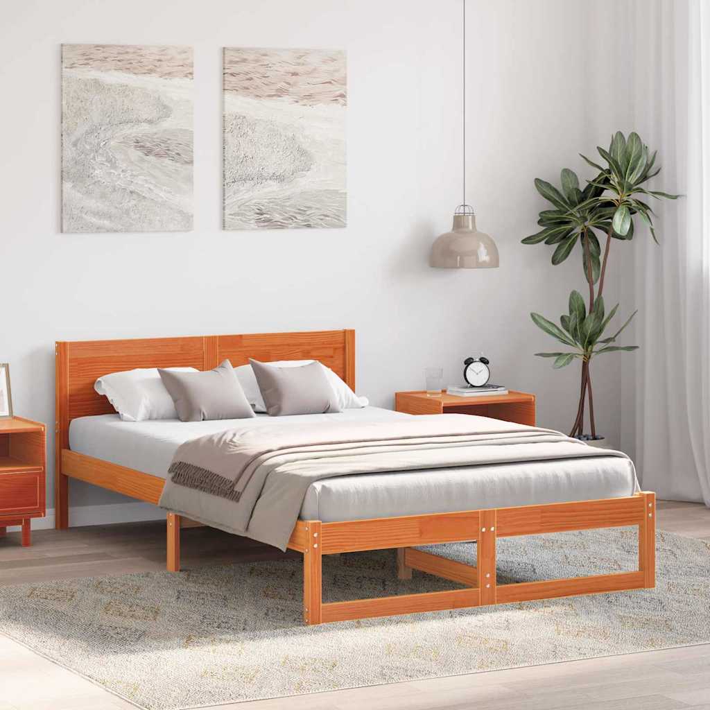 Krevetna konstrukcija s uzglavljem Vosak smeđa 120 x 200 cm