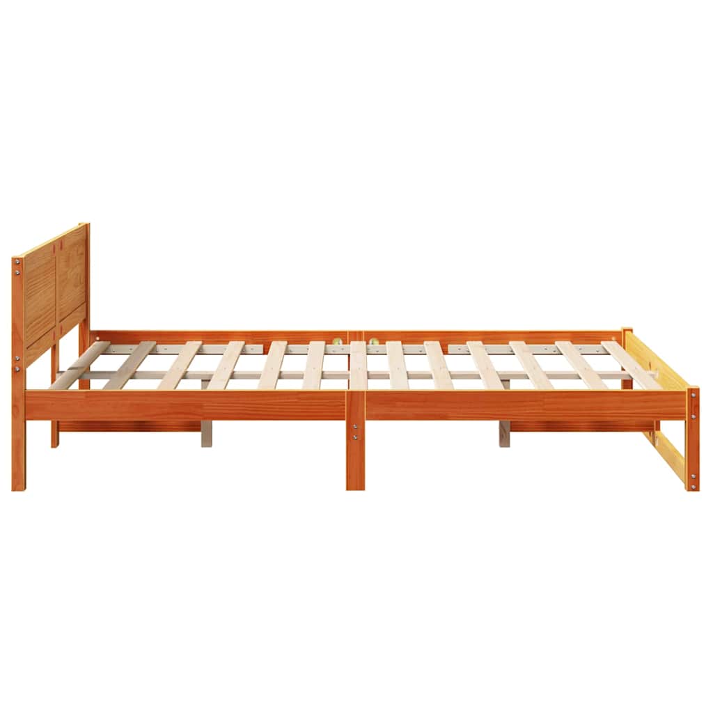 Krevetna konstrukcija s uzglavljem Vosak smeđa 135 x 190 cm