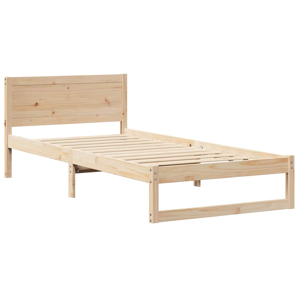 Krevetna konstrukcija Prirodna 90 x 200 cm Čvrsto borovo drvo