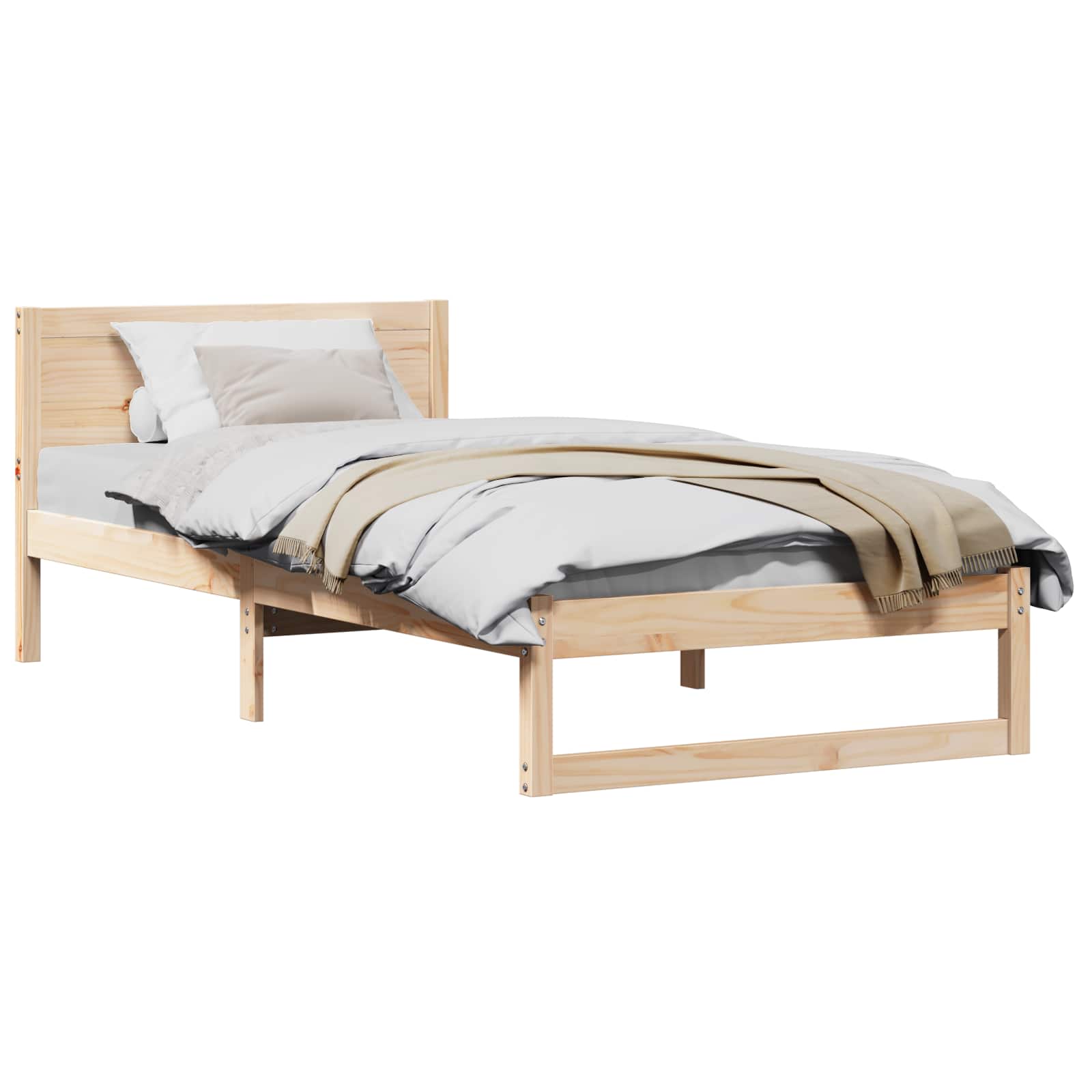 Krevetna konstrukcija Prirodna 80 x 200 cm Čvrsto borovo drvo