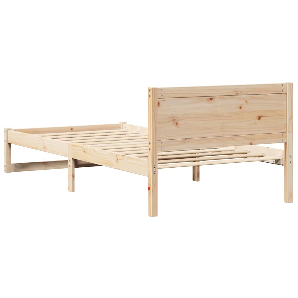 Krevetna konstrukcija Prirodna 75 x 190 cm Čvrsto borovo drvo