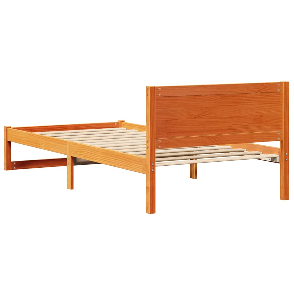 Krevetna konstrukcija s uzglavljem Vosak smeđa 75 x 190 cm