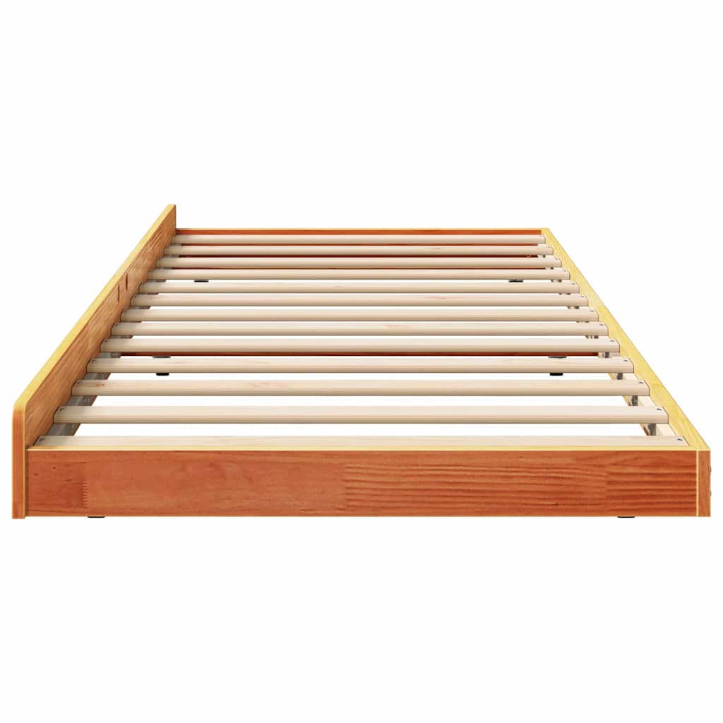 Krevetna konstrukcija Smeđa 90 x 200 cm Čvrsto borovo drvo