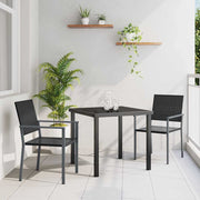 Vrtni set za objed 3 pcs Crna PE ratan
