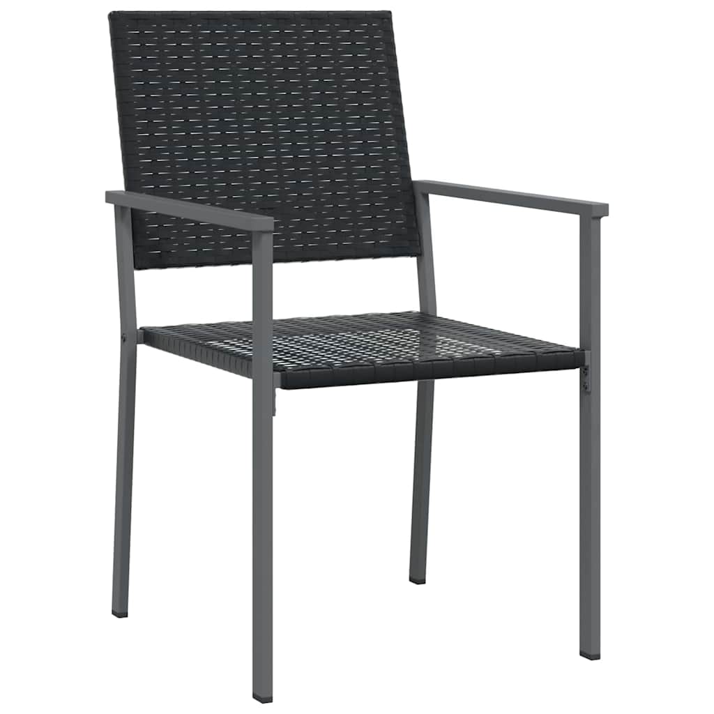 Vrtni set za objed 5 pcs Crna PE ratan
