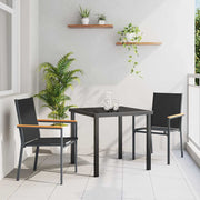 Vrtni set za objed 3 pcs Crna Čelik s prahom