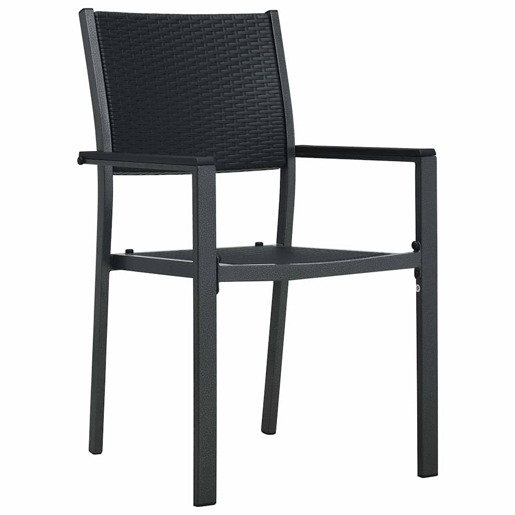 Vrtni set za objed 3 pcs Crna Čelik s prahom premazan