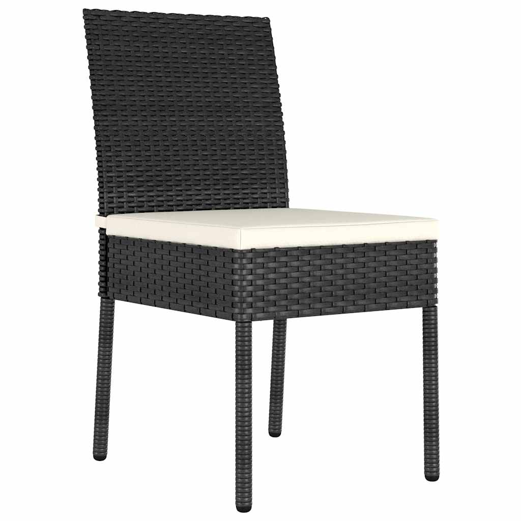 Vrtni set za objed 7 pcs Crna Čelik s prahom premazan