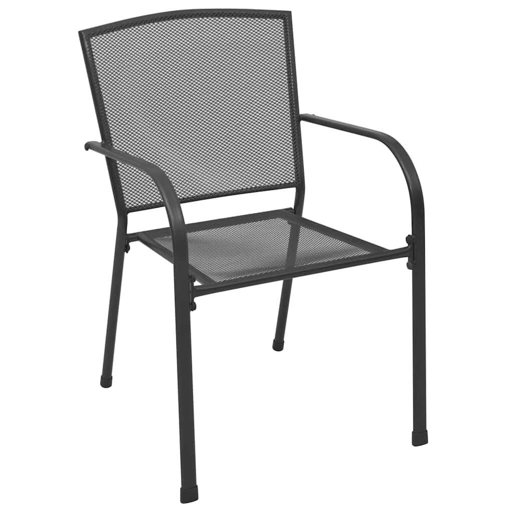 Vrtni set za objed 5 pcs Antracit Čelik s prahom premazan