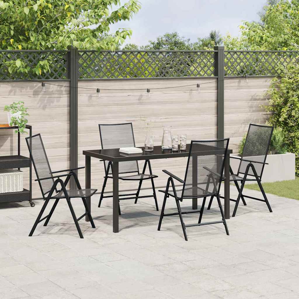 Vrtni set za objed 5 pcs Antracit Čelik s prahom premazan