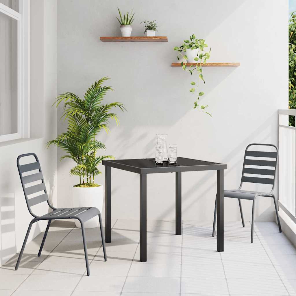 Vrtni set za objed 3 pcs Antracit Čelik s prahom premazan
