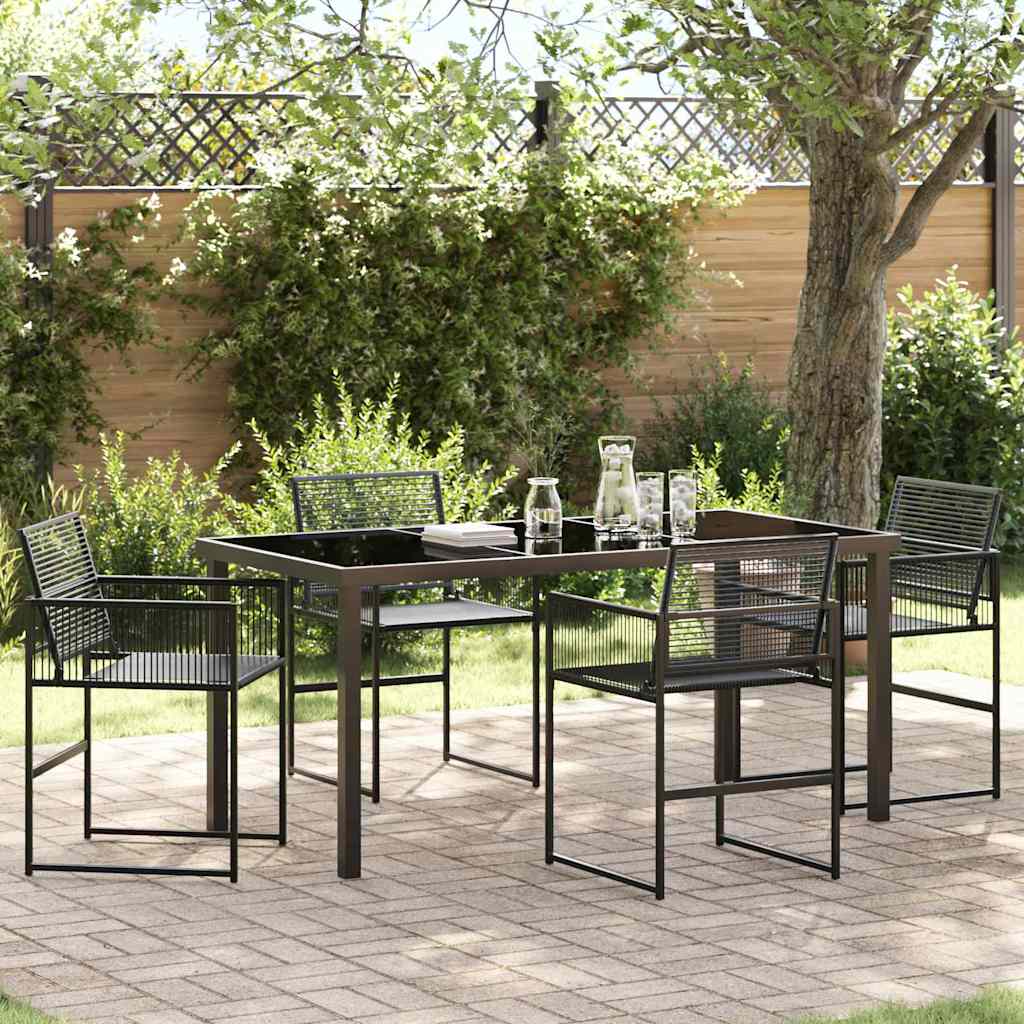 Vrtni set za objed 5 pcs Crna poliratan