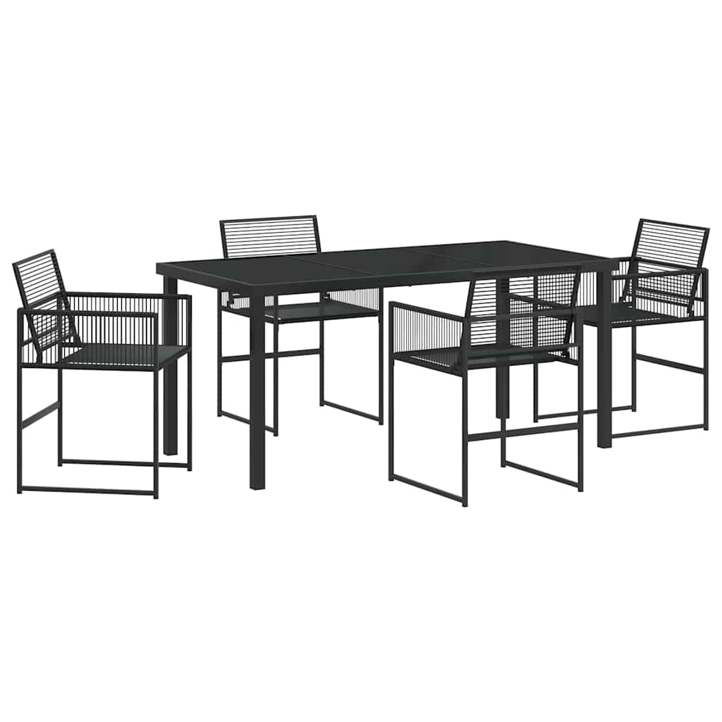 Vrtni set za objed 5 pcs Crna poliratan