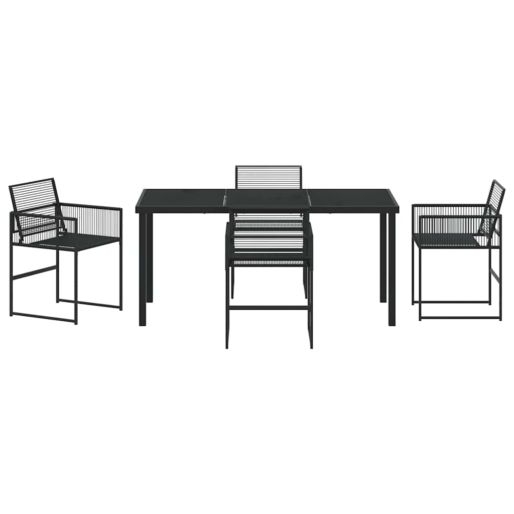 Vrtni set za objed 5 pcs Crna poliratan
