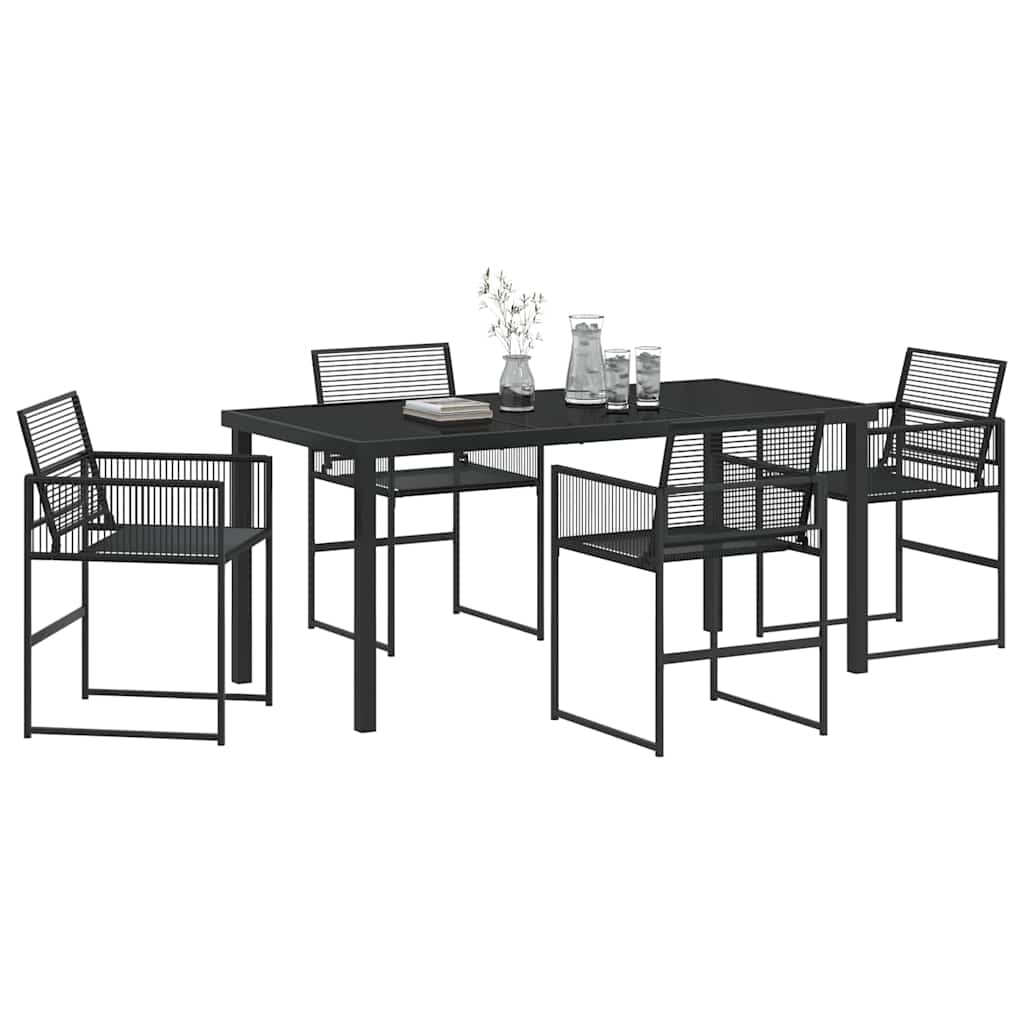 Vrtni set za objed 5 pcs Crna poliratan