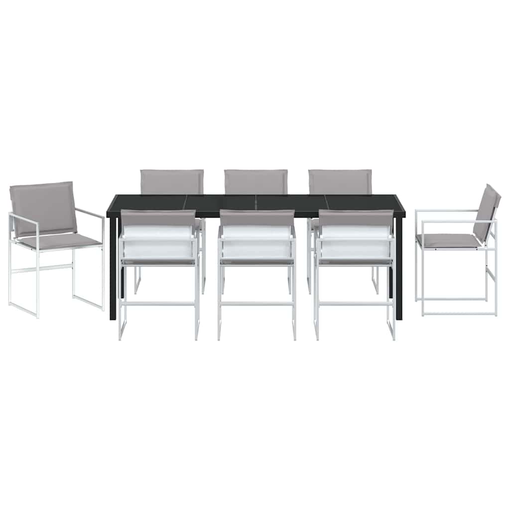 Vrtni set za objed 9 pcs Bijela 200 x 80 x 73 cm