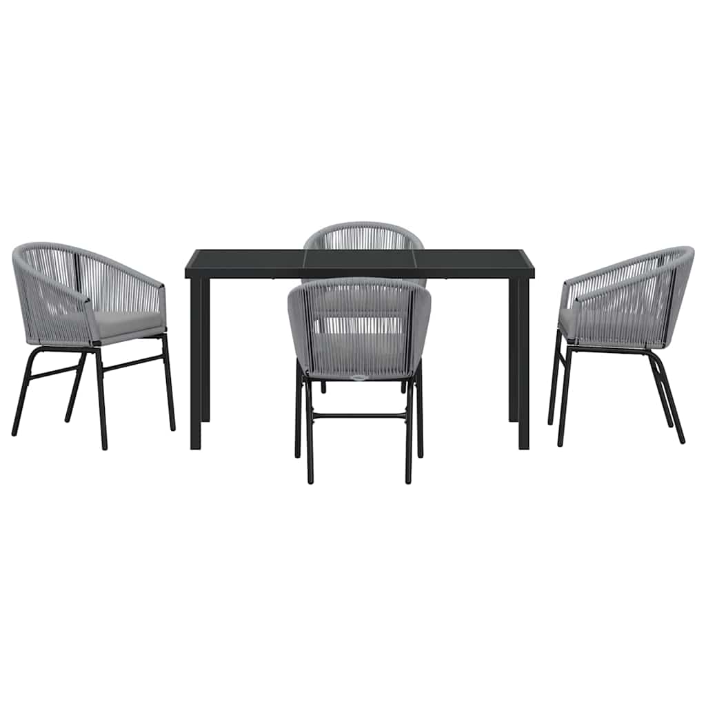 Vrtni set za objed 5 pcs Antracit Čelik s prahom premazan